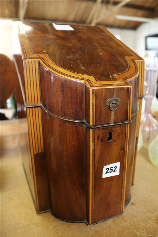 George III inlaid mahogany knife box (converted)